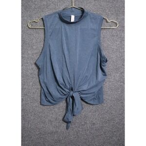 Lululemon Shirt Women 6 Blue Speck Tank Top Tie Up Athleisure‎ Train Yoga NWOT